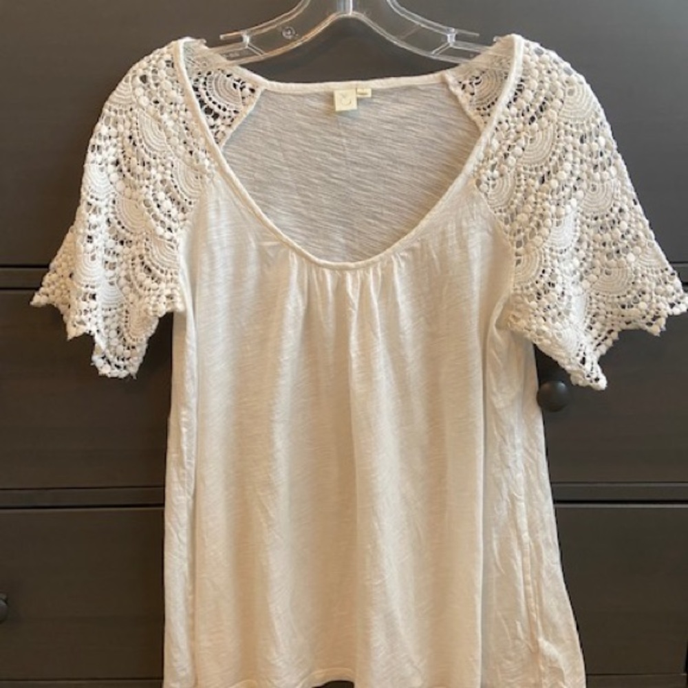 Crochet Anthropologie cotton top
